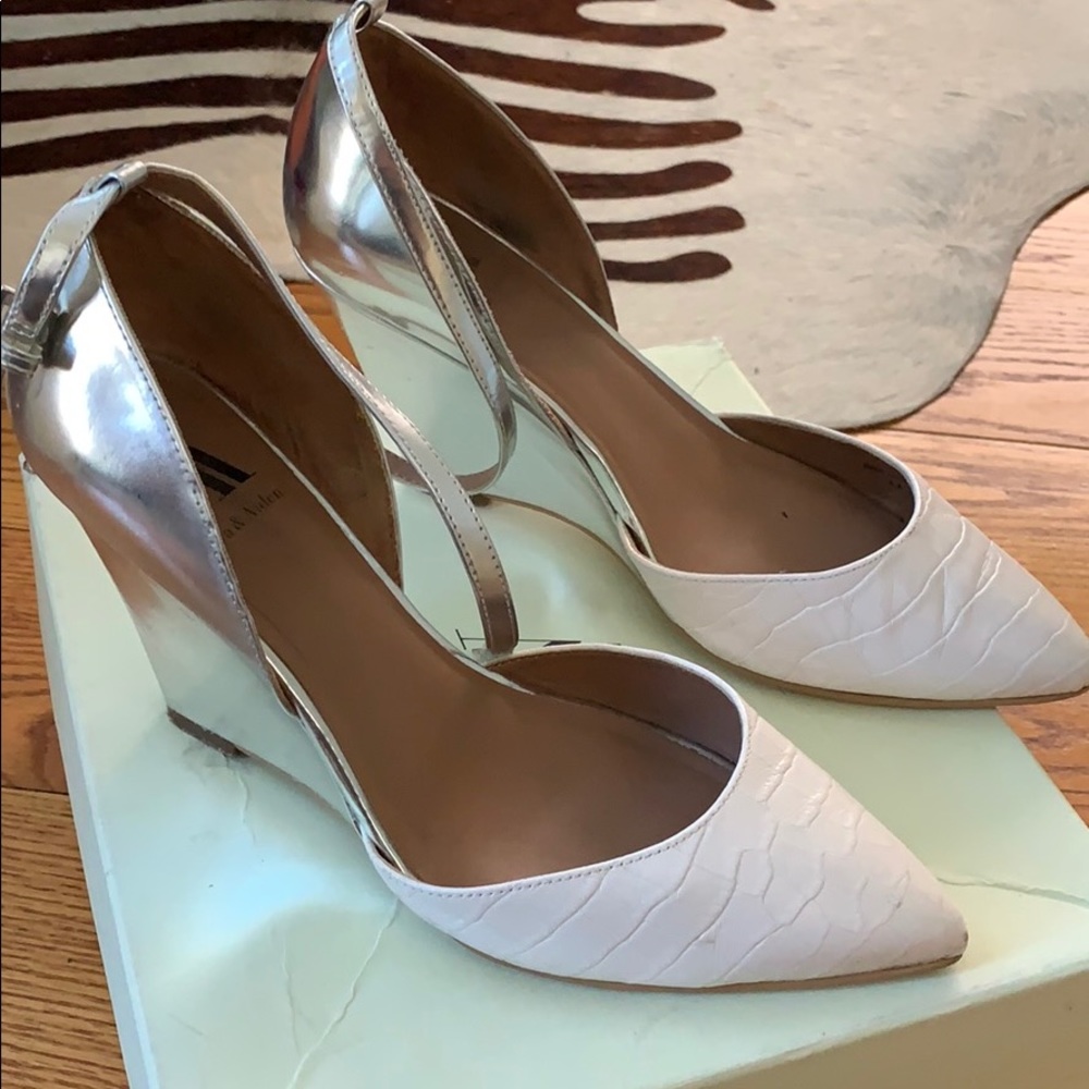 EUC silver and white wedges